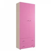 Шкаф для одежды ДМ 800, дуб млечный + розовый
