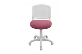 Кресло детское CH-W296NX Ткань/Сетка/Пластик/Металл, Розовый 26-31 (ткань)/Белый TW-15 (сетка)/Белый (пластик)