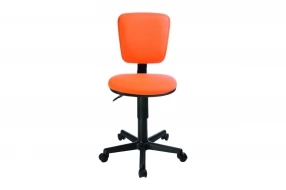 Кресло детское CH-204NX Ткань/Пластик/Металл, Оранжевый (ткань)/Чёрный (пластик)